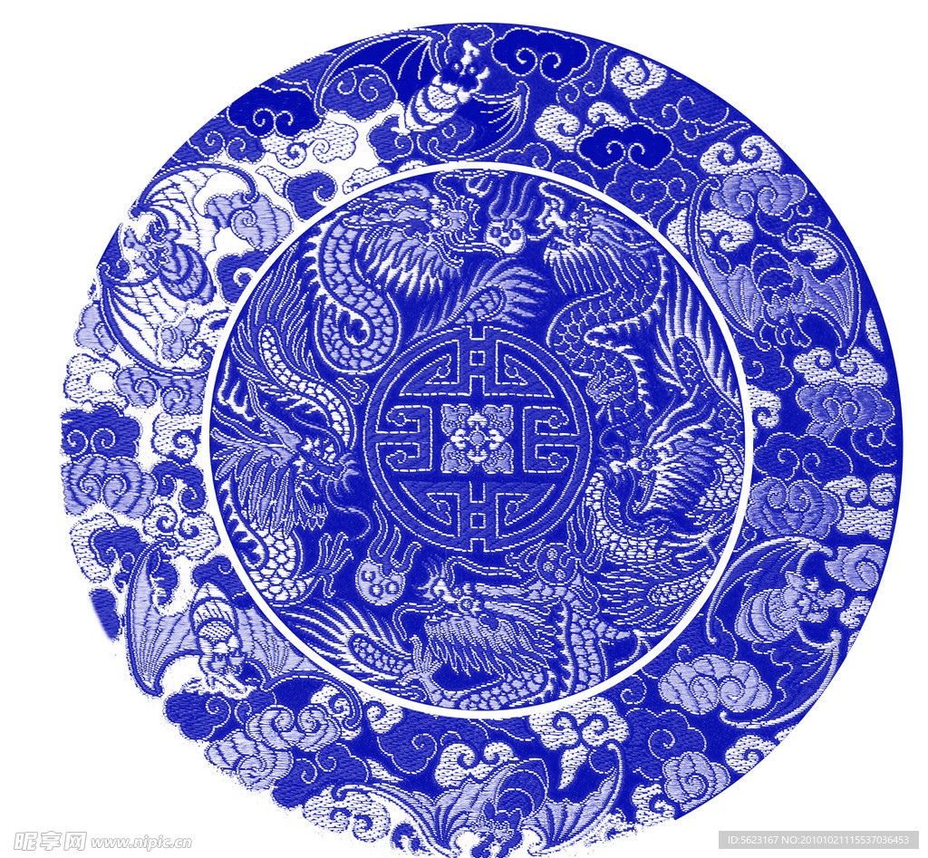 PSD古代龙纹青花瓷