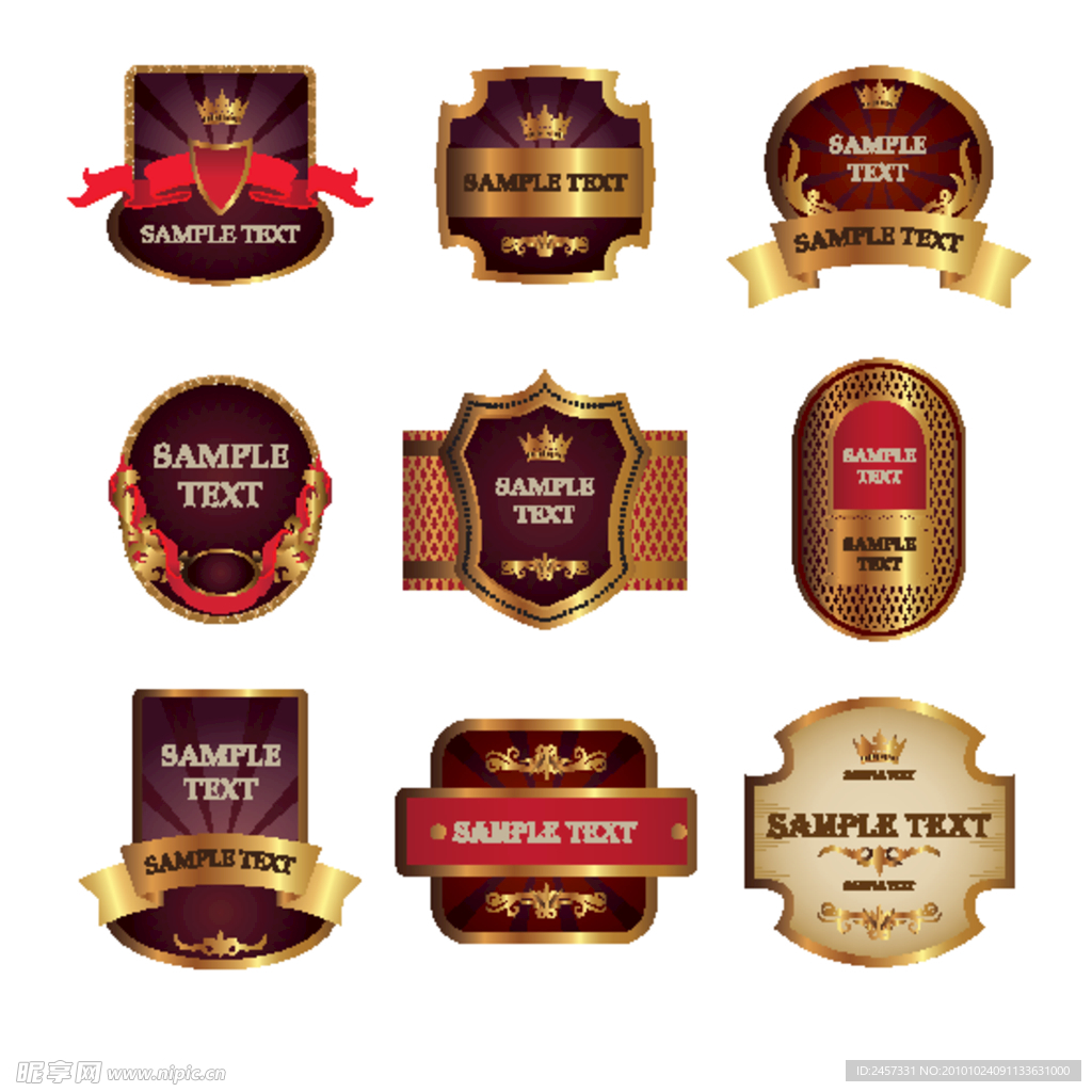 欧式花纹花边 边框 底纹 标签 丝带