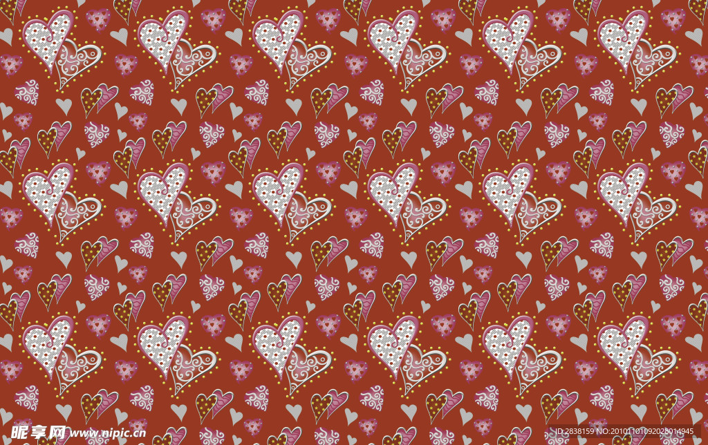 爱心花纹喜庆包装纸