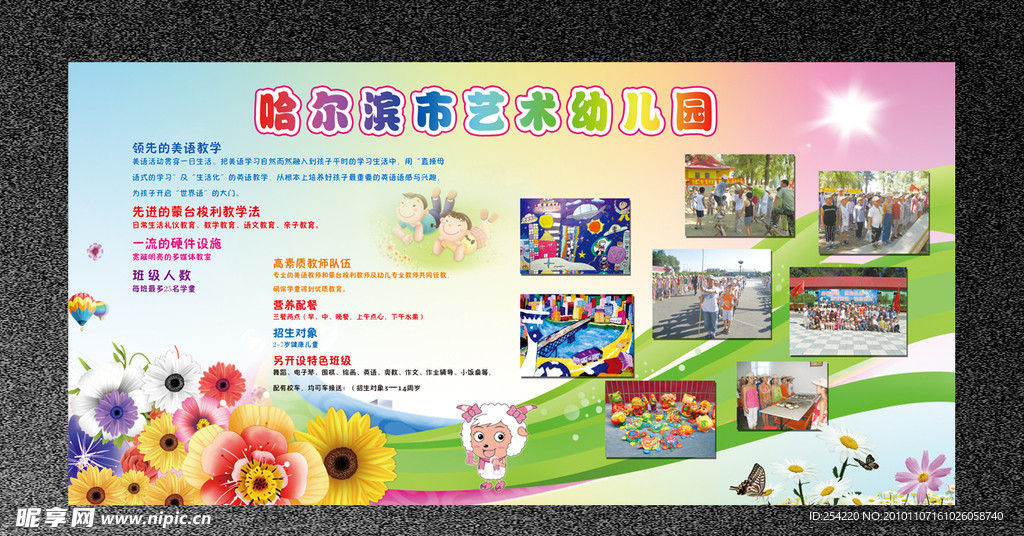 艺术幼儿园简介展板