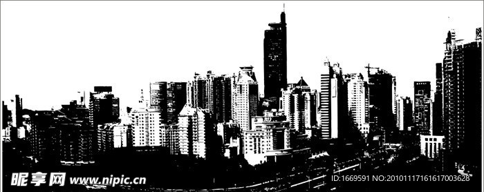 南宁城市剪影效果