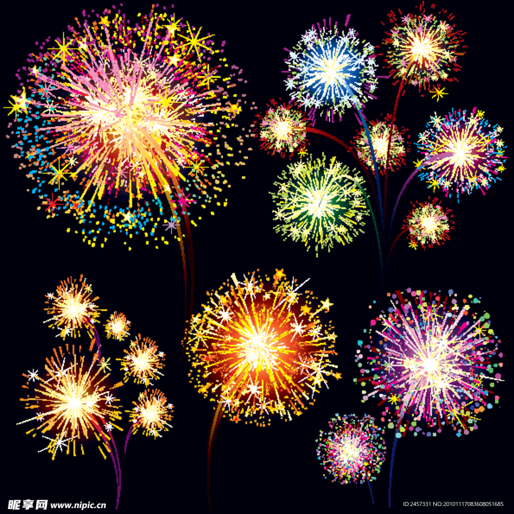 烟花 烟火礼花 春节烟花 圣诞烟花