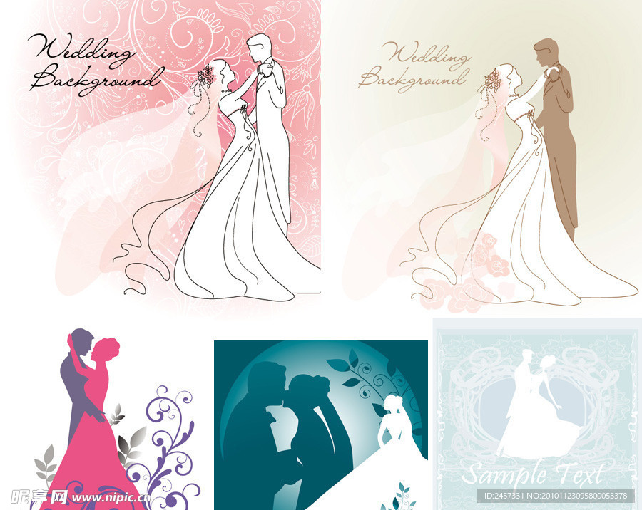 婚纱婚礼背景 亲密新娘新浪 古典花纹