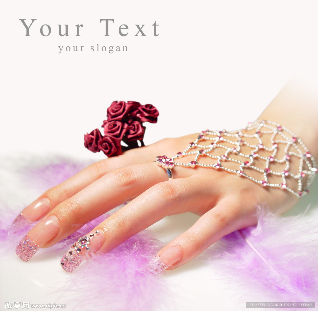 婚纱婚礼指甲项链设计