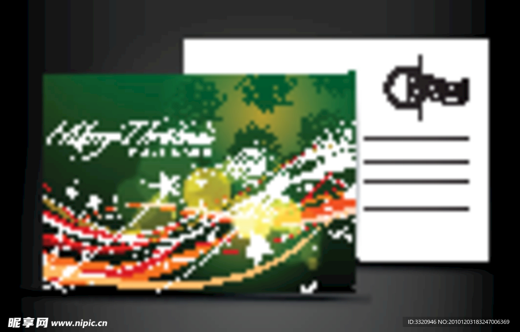 圣诞明信片矢量素材