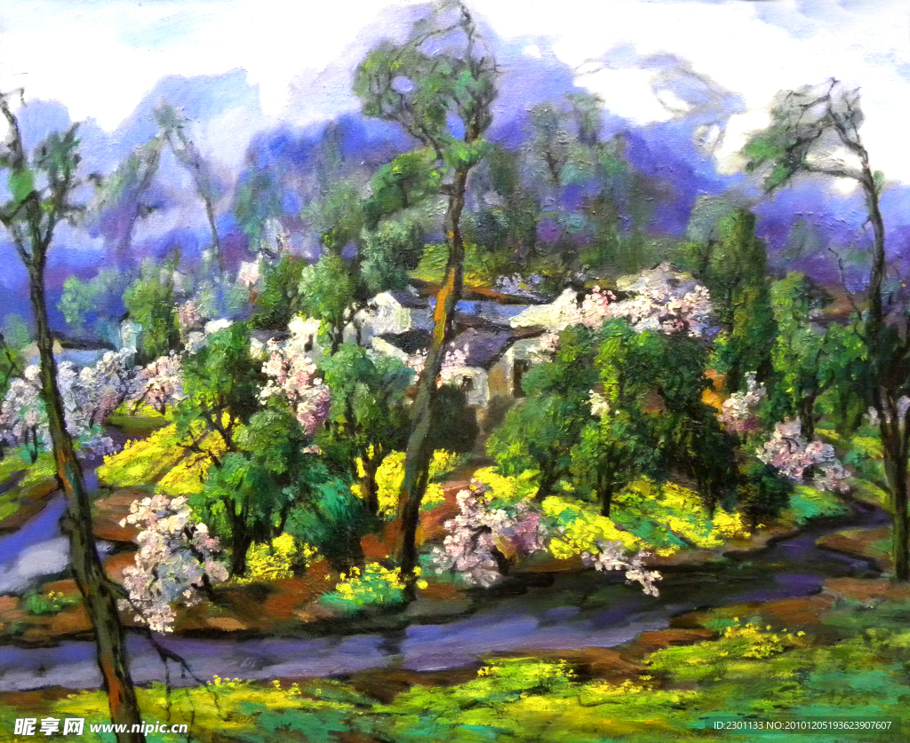 抽象 油画 风景 山水画