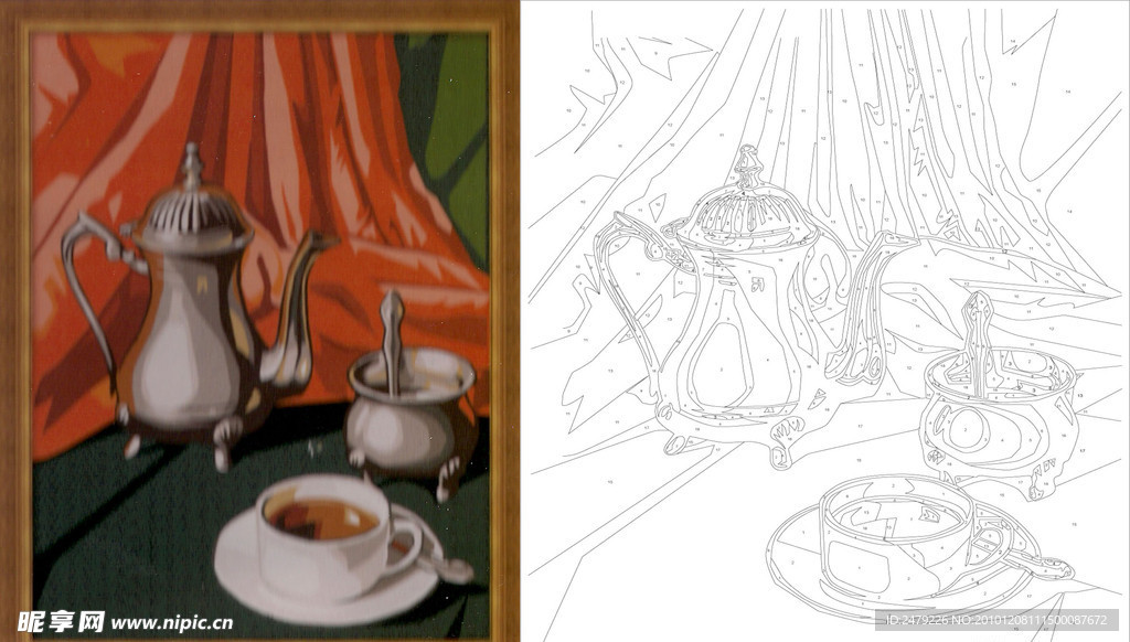 数字油画 咖啡物语 18色 规格 36X46CM