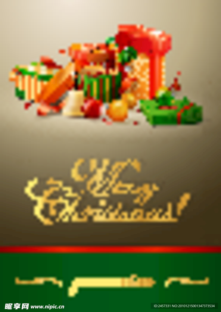 圣诞礼盒贺卡背景