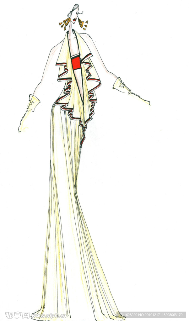 服装设计手绘效果图