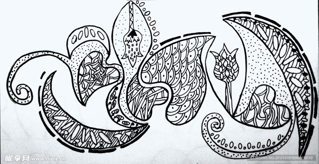 花纹 黑白装饰画