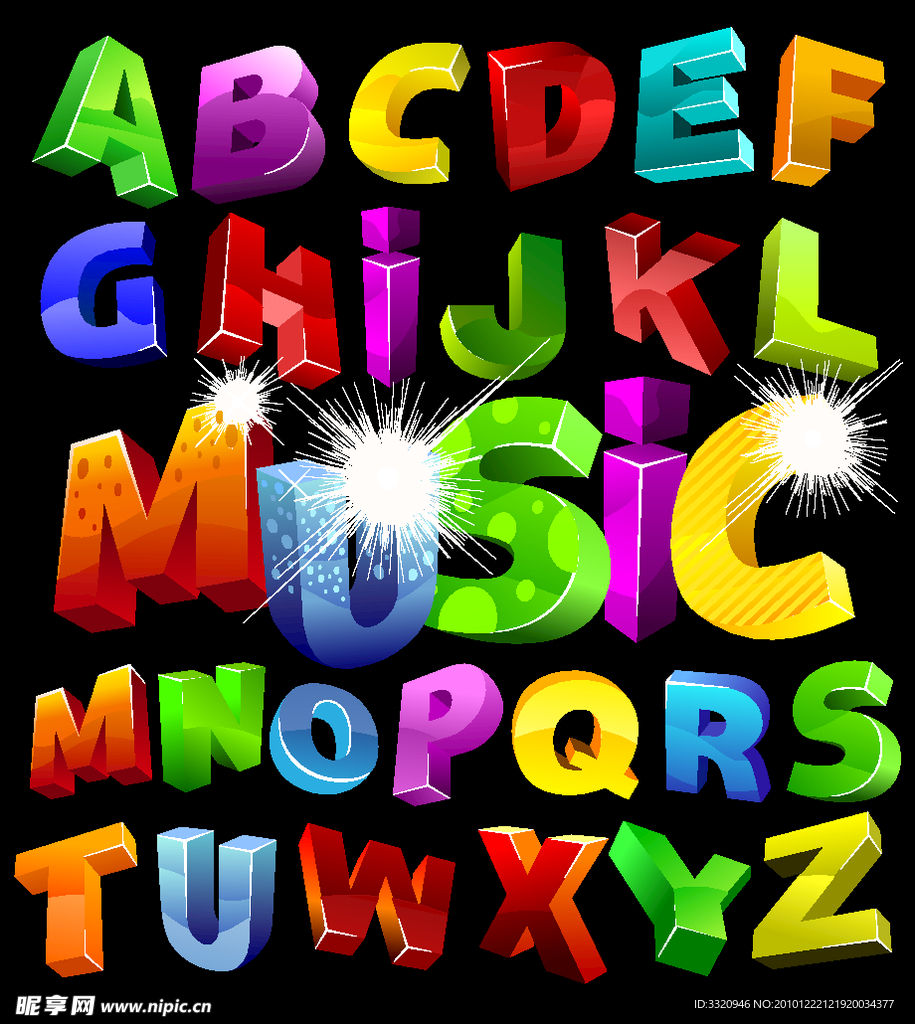 英文字母矢量素材