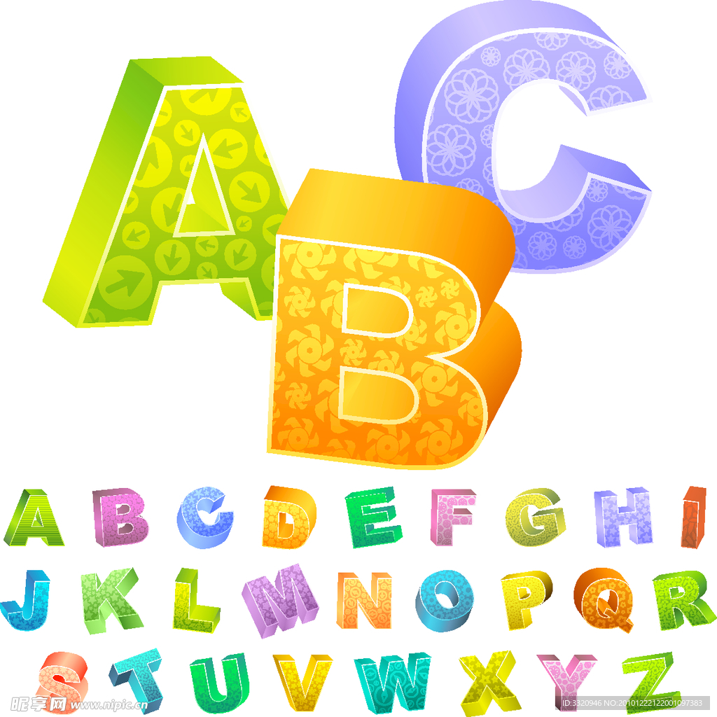 英文字母矢量素材