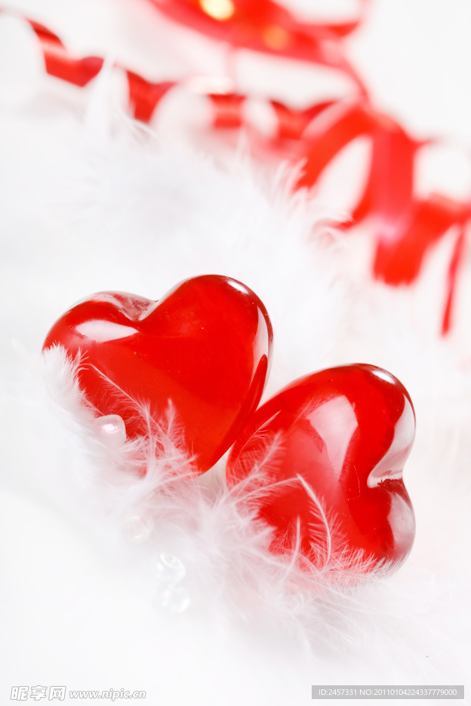 情人节红心丝带