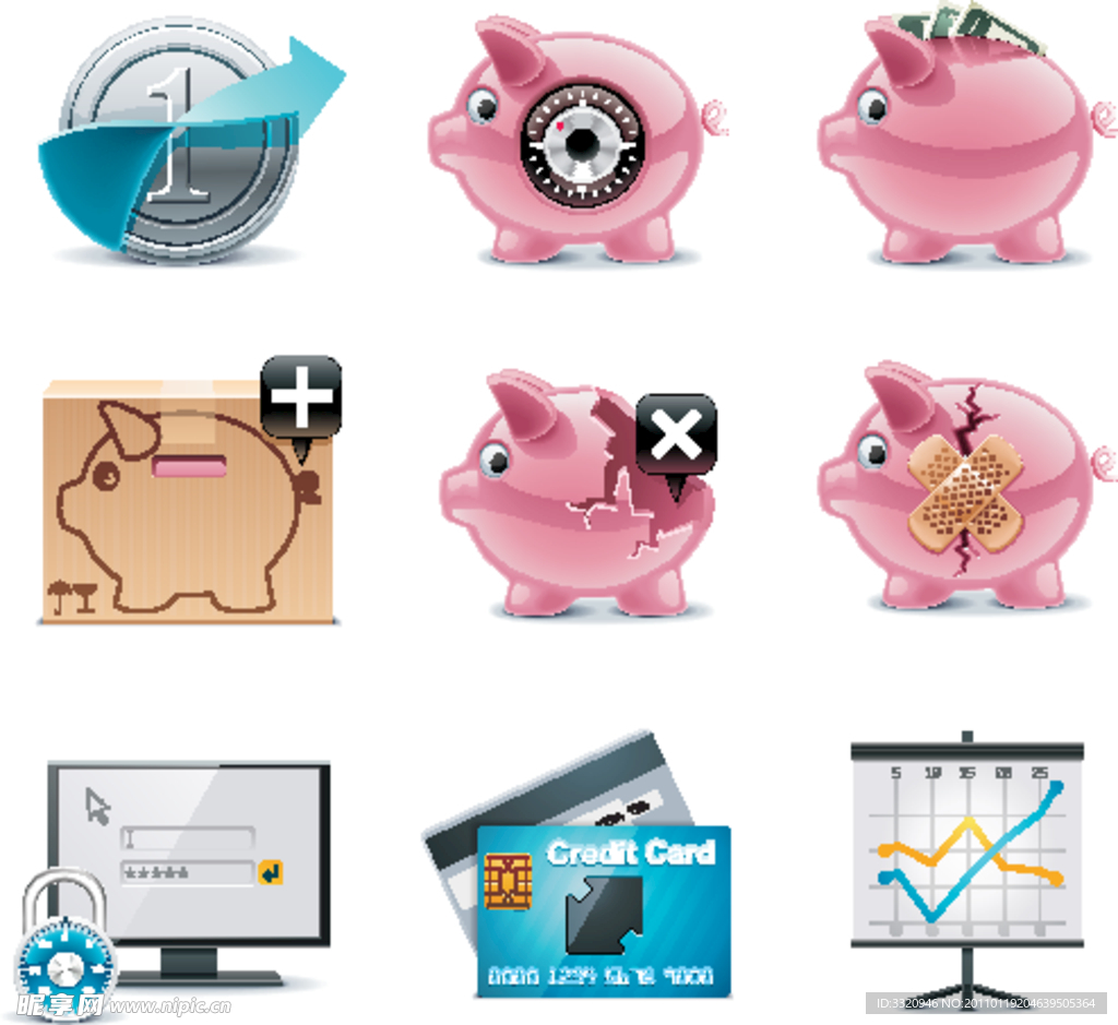 金融图标矢量素材