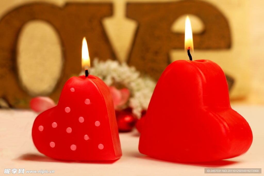 情人节爱心蜡烛