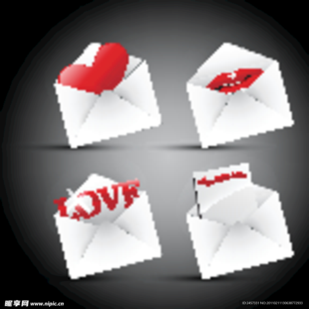 情人节信封爱心嘴唇