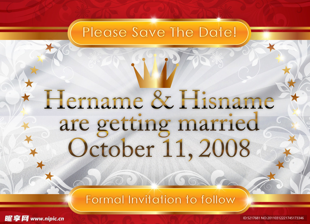 欧式婚礼邀请函模板