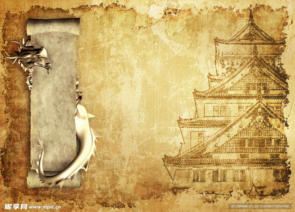 金色中国龙背景高清图片