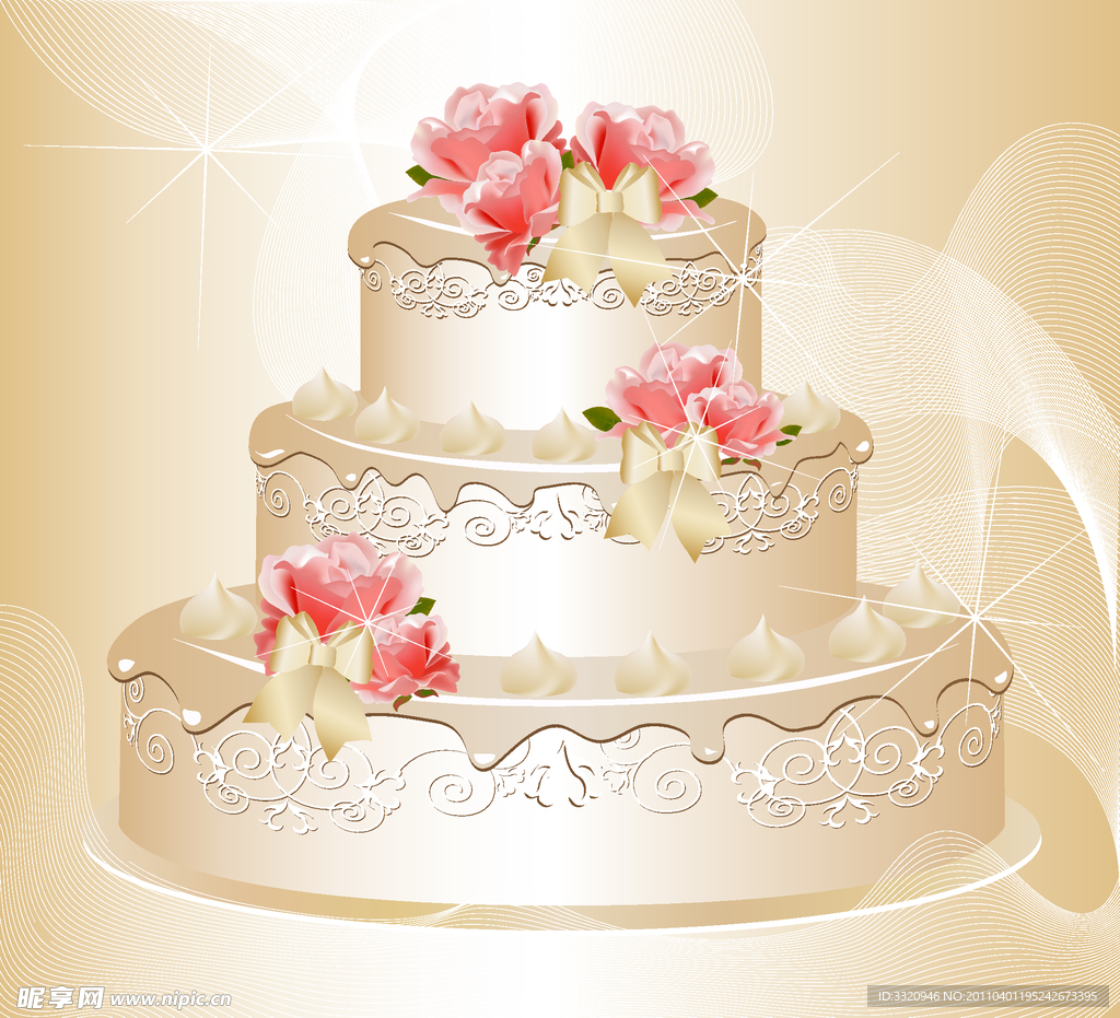 婚礼蛋糕矢量素材