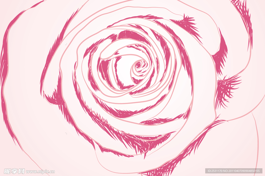 手绘玫瑰矢量素材