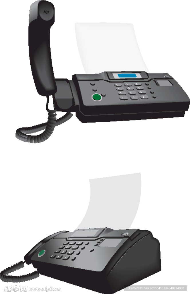 传真电话图标矢量