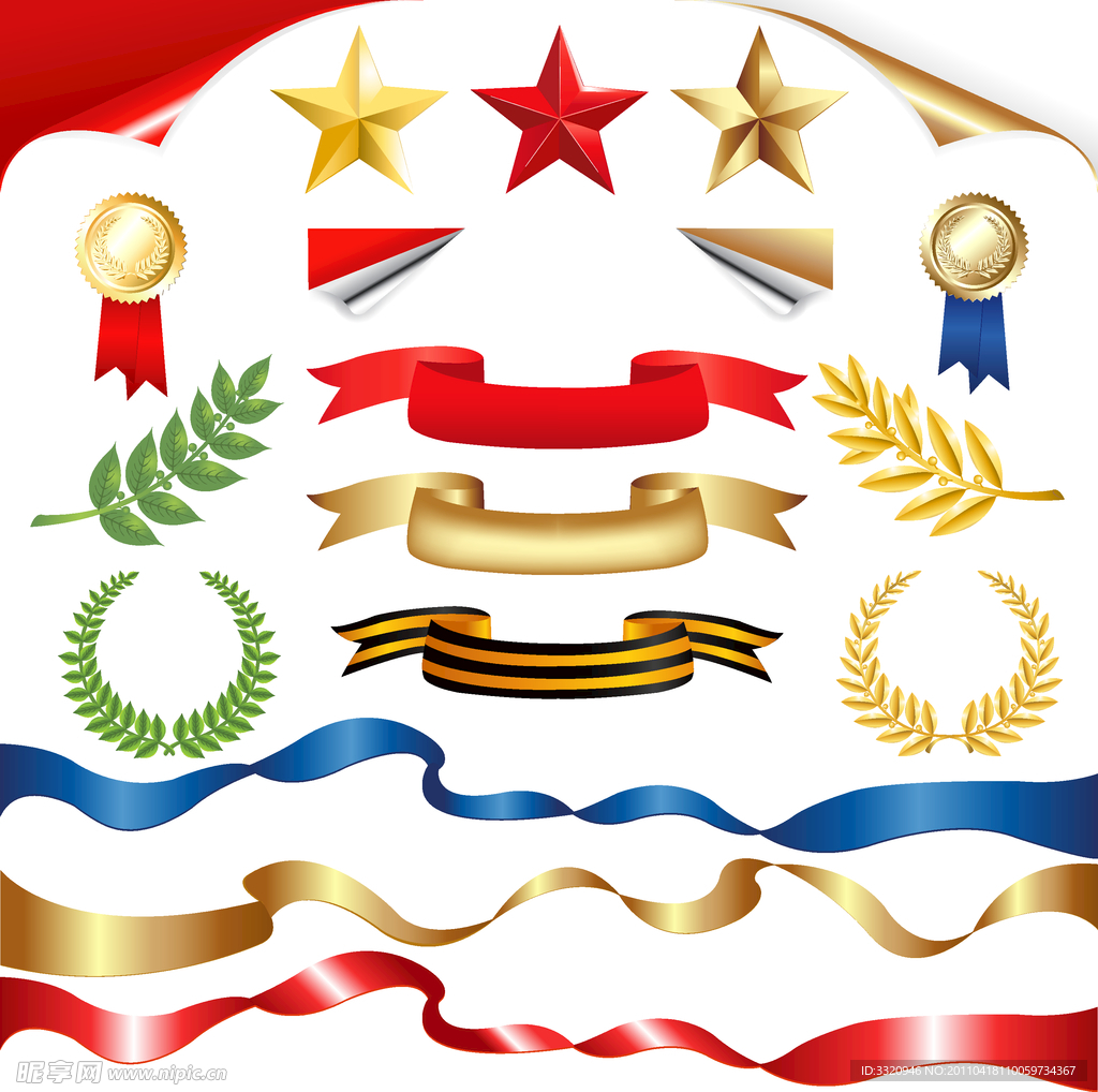 节日丝带矢量素材