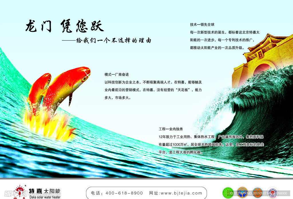 鲤鱼跃龙门展板