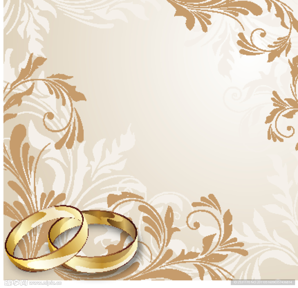 欧式花纹婚礼贺卡