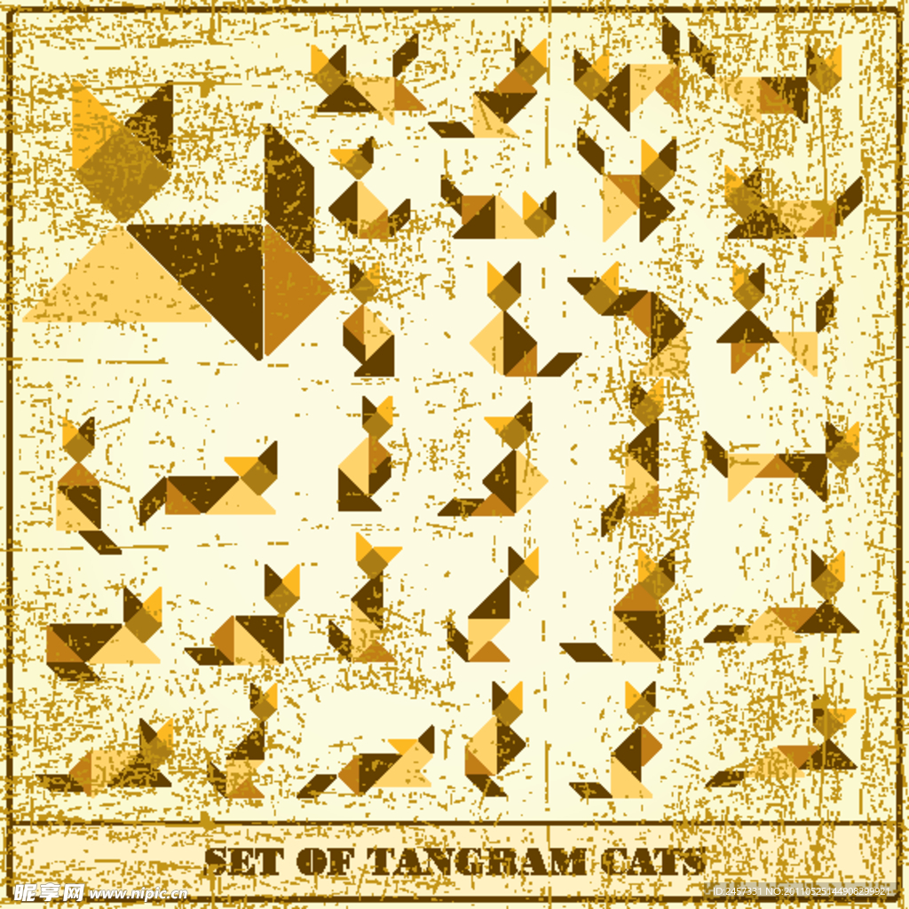 折纸动物图标矢量