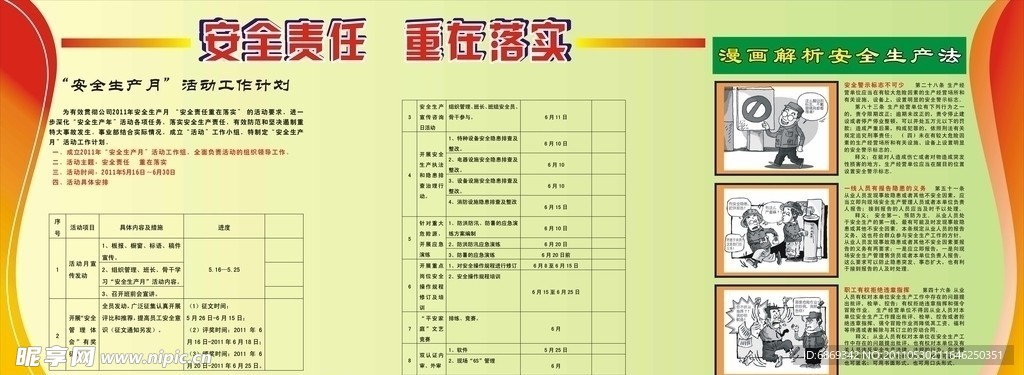 最新安全月展板