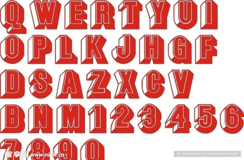 矢量素材 艺术字母 艺术数字