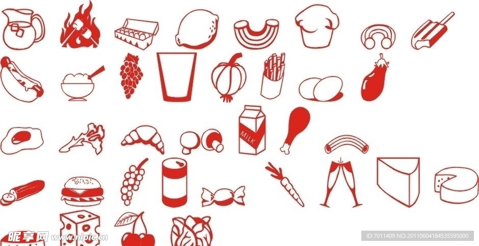 矢量食物 矢量水果图标