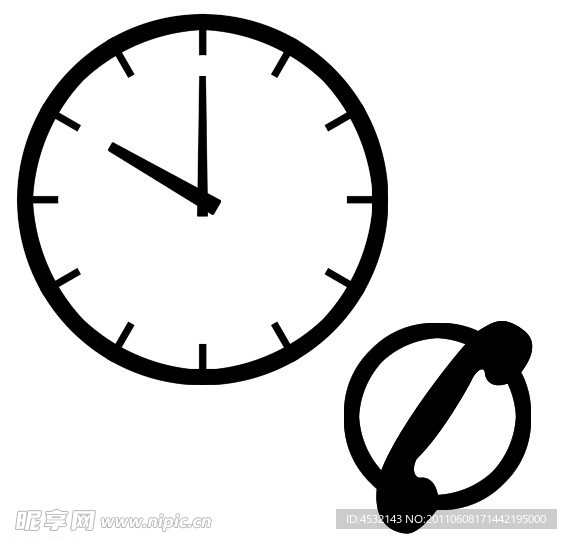 钟表电话标志