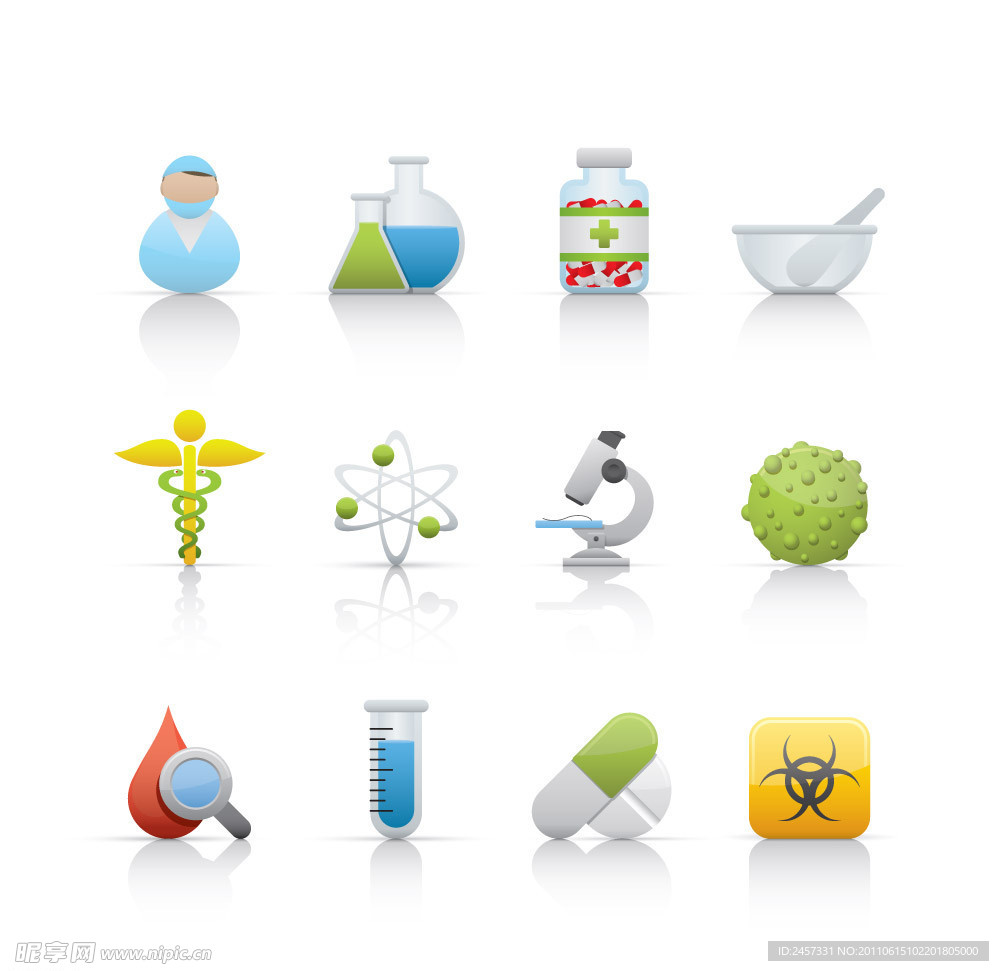 医疗标志用品图标矢量