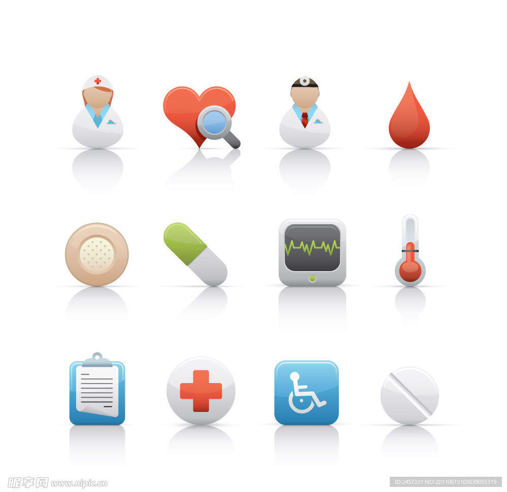 医疗标志用品图标矢量
