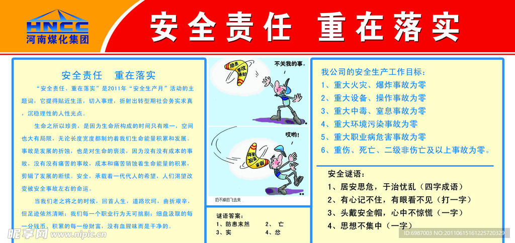 安全生产月活动展板
