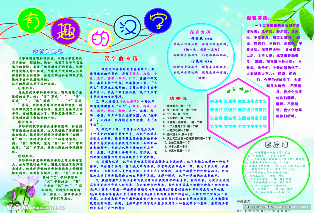 汉字手抄报