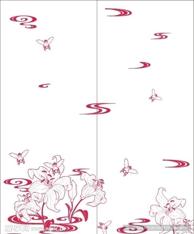 移门百合花