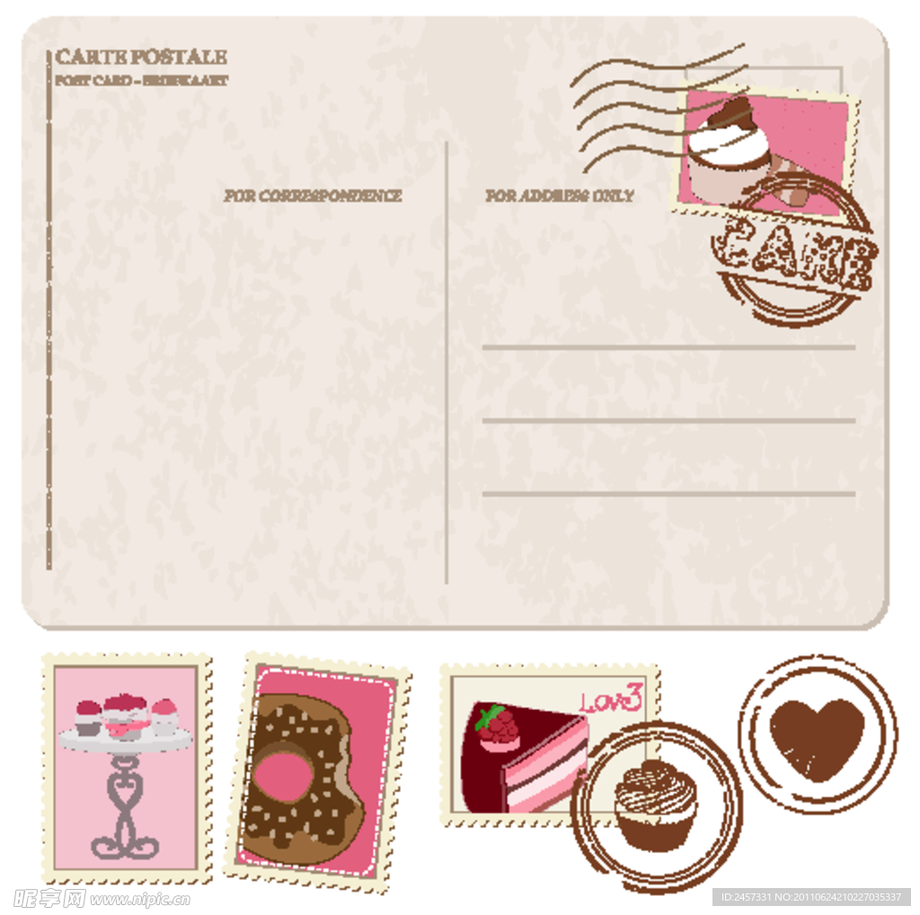 怀旧邮票贺卡背景