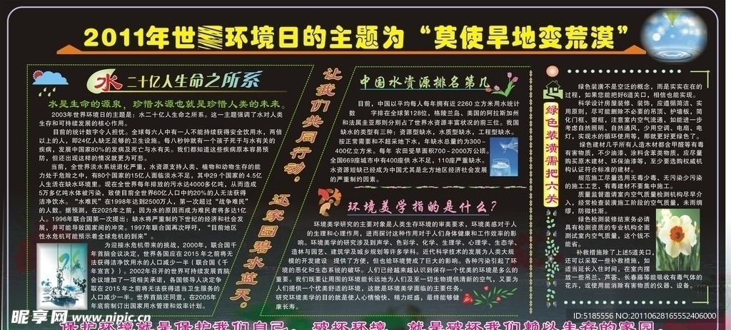 世界环境日黑板报