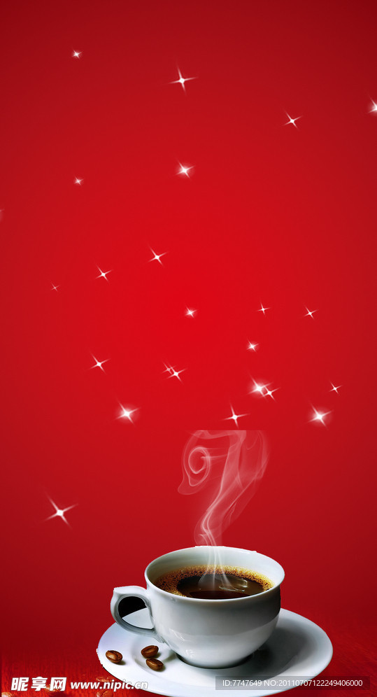 红色咖啡背景