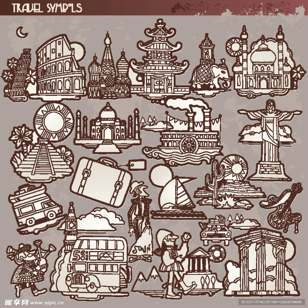 世界名胜旅游图标