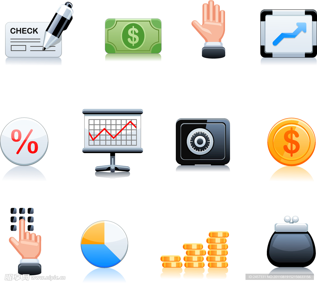 商务金融图标矢量