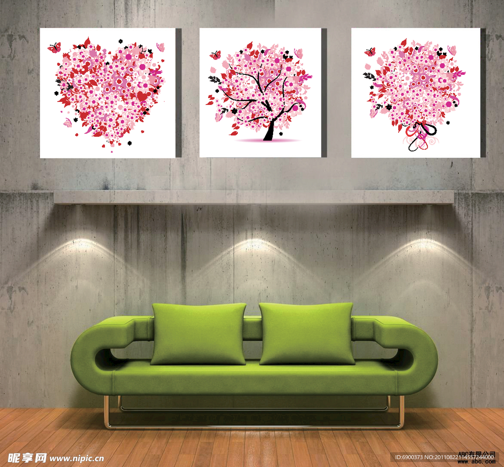 无框画树型 心型