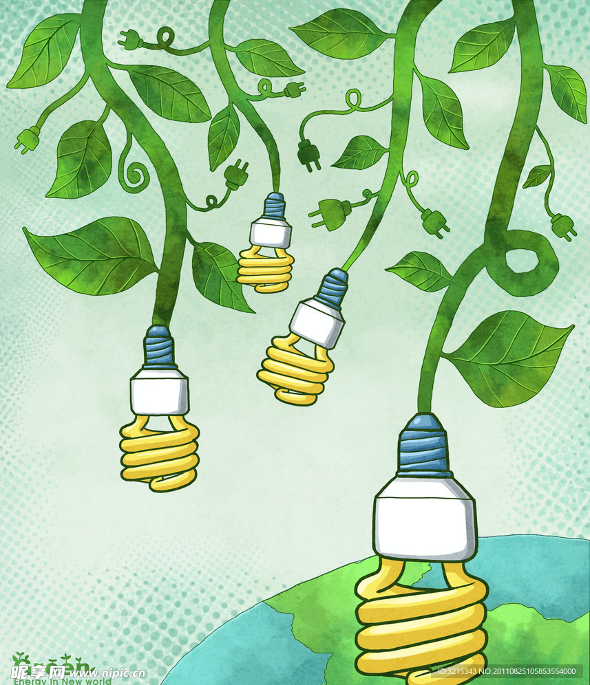 绿色环保卡通画