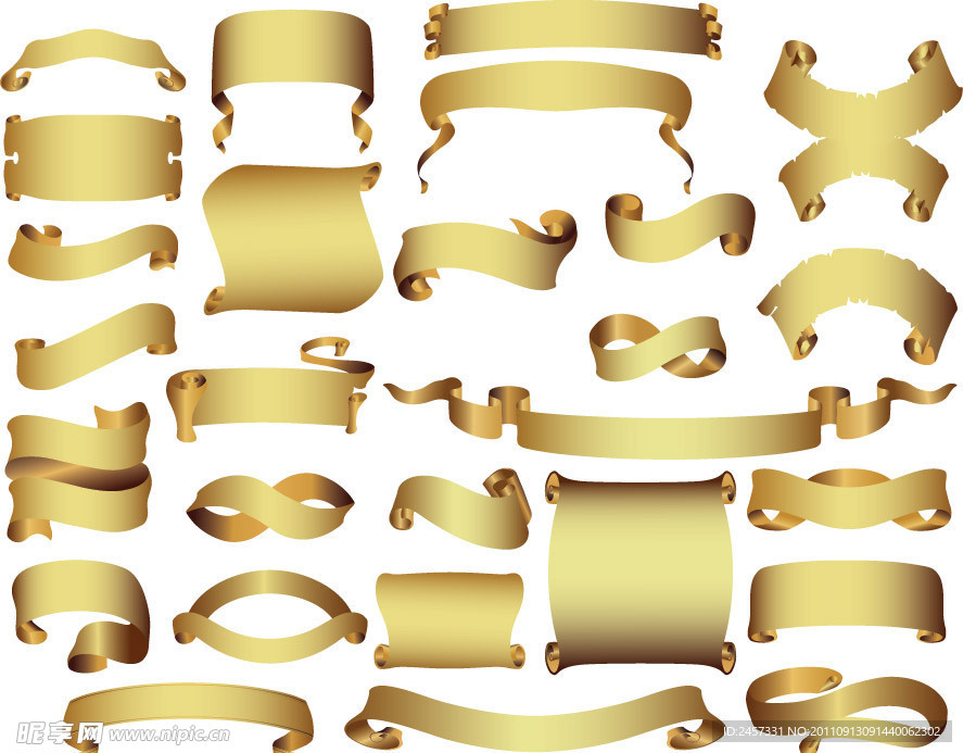 古典丝带矢量