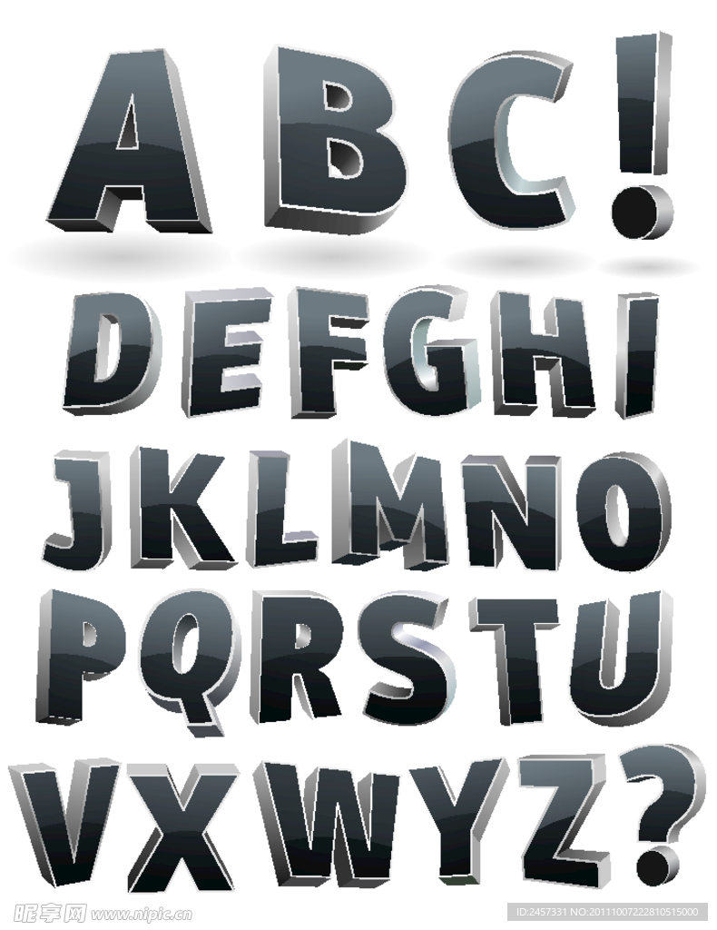 3d金属字母设计