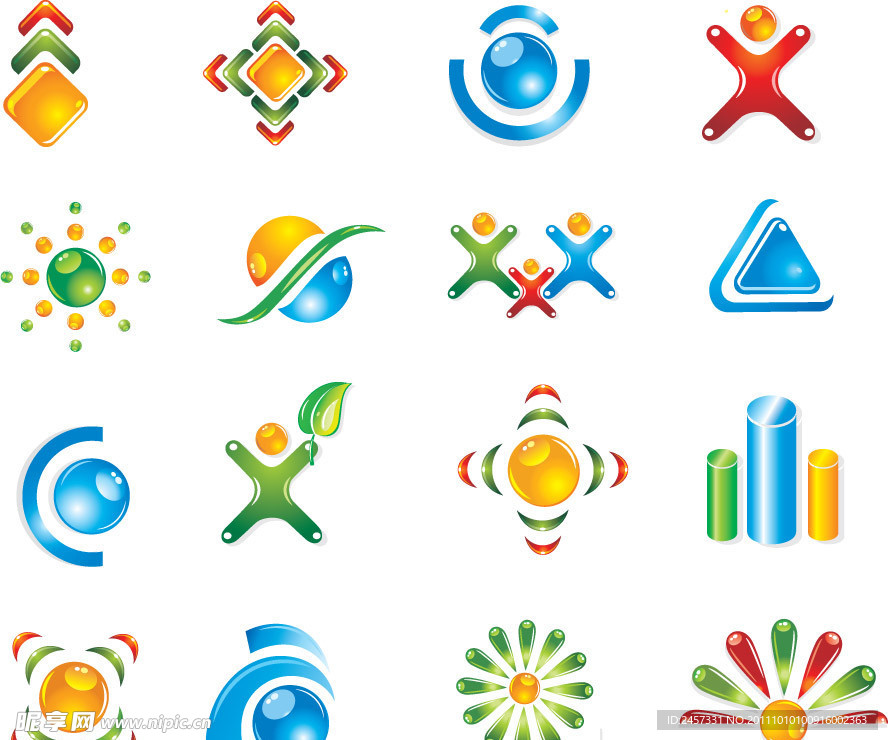 水晶3d标志logo图标