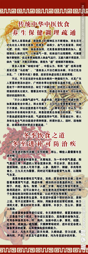 中医饮食养生保健展板