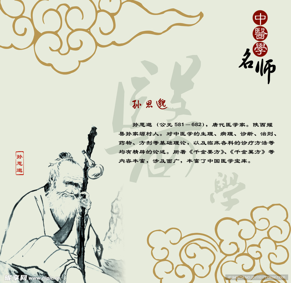 中医 中医文化 医学展板 孙思邈